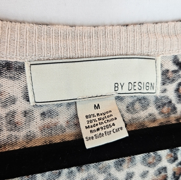By Design Womens Leopard Print Button Front Cardigan Sz M Super Soft Casual - Picture 4 of 9